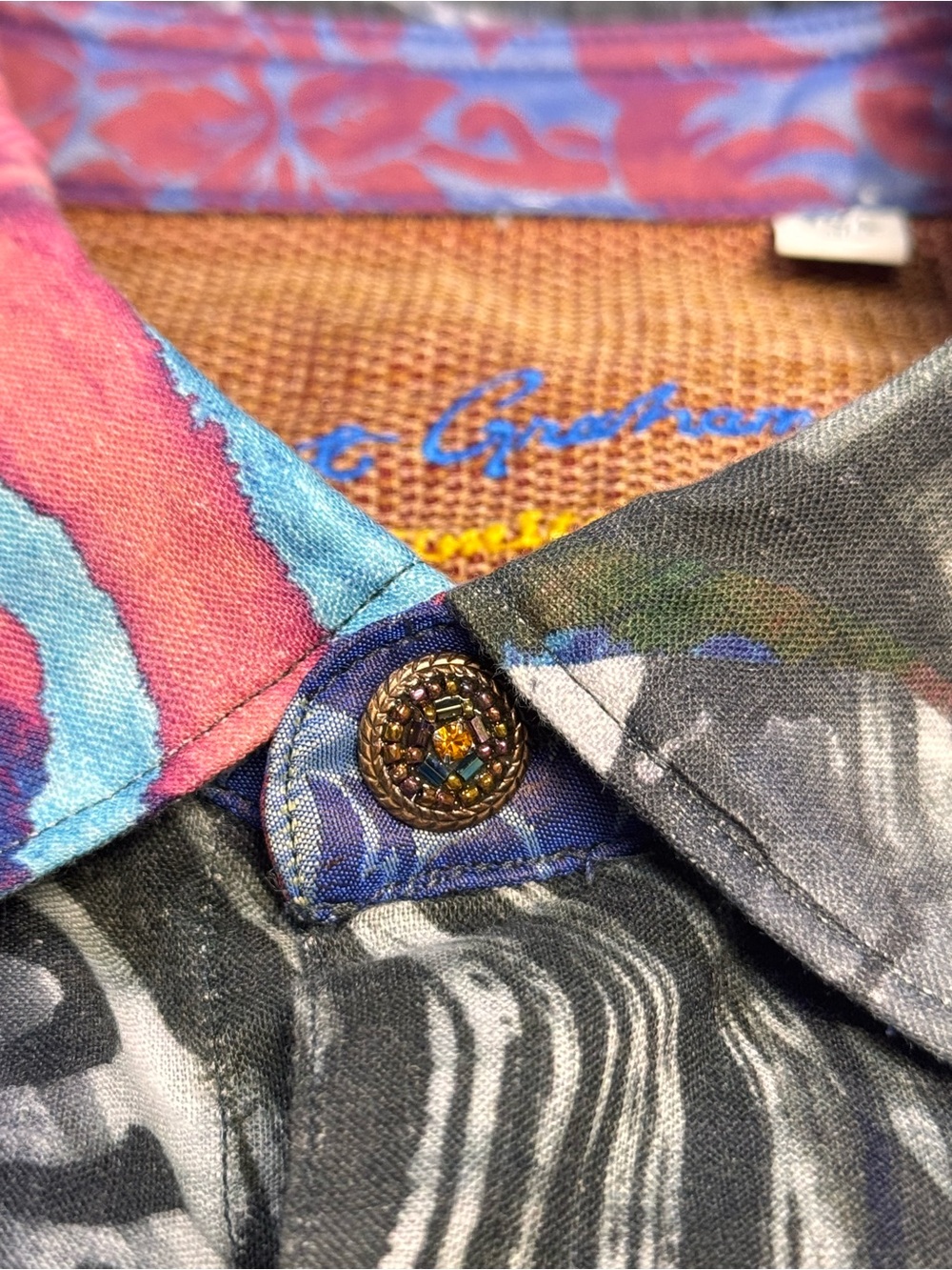 Robert Graham Hooked On You Linen Abstract Embroidered Shirt 3XL LIMITED EDITION - Picture 2 of 16